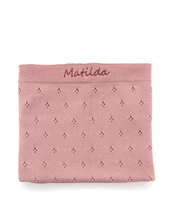 Personalised Baby Blanket - Pointelle Pink - Nana Huchy