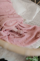 Personalised Baby Blanket - Pointelle Pink - Nana Huchy