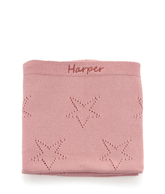 Personalised Baby Blanket - Star Pink - Nana Huchy