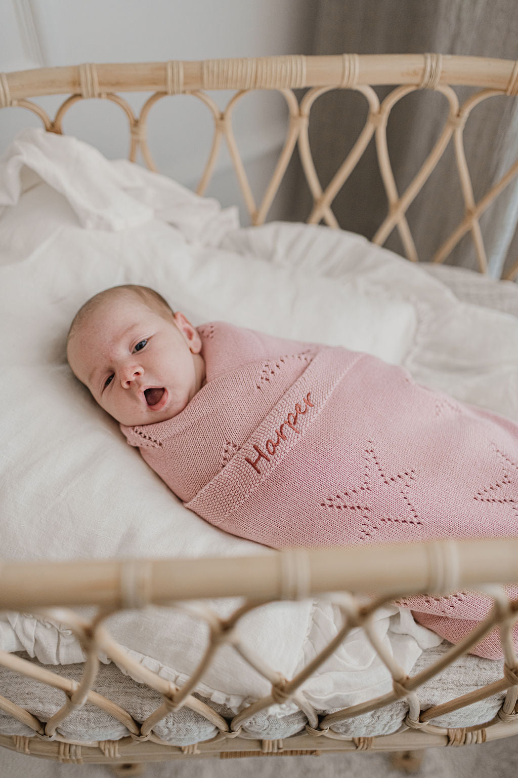 Personalised Baby Blanket - Star Pink - Nana Huchy