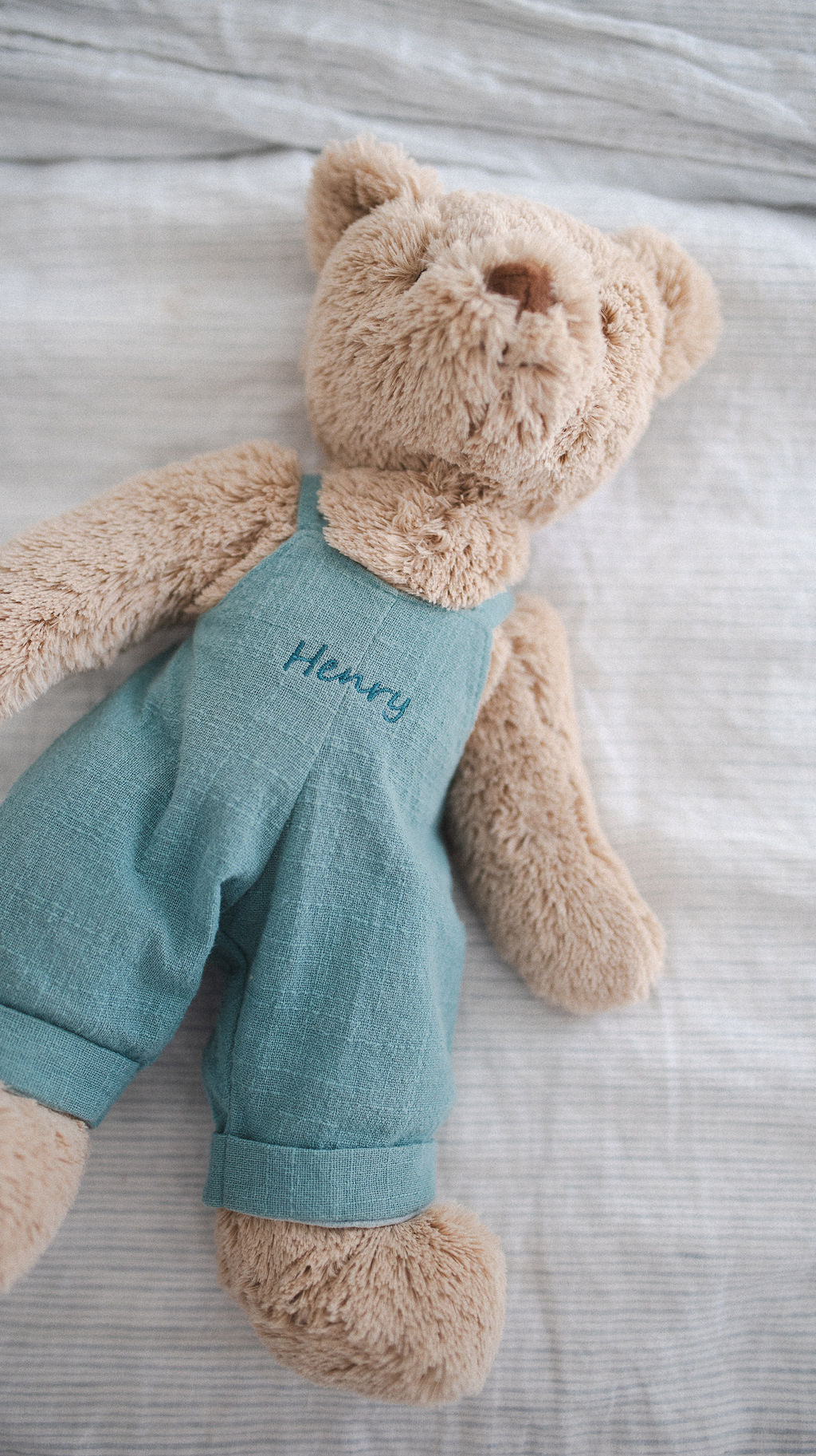 Personalised Bear - Honey Bear Blue Overalls - Nana Huchy