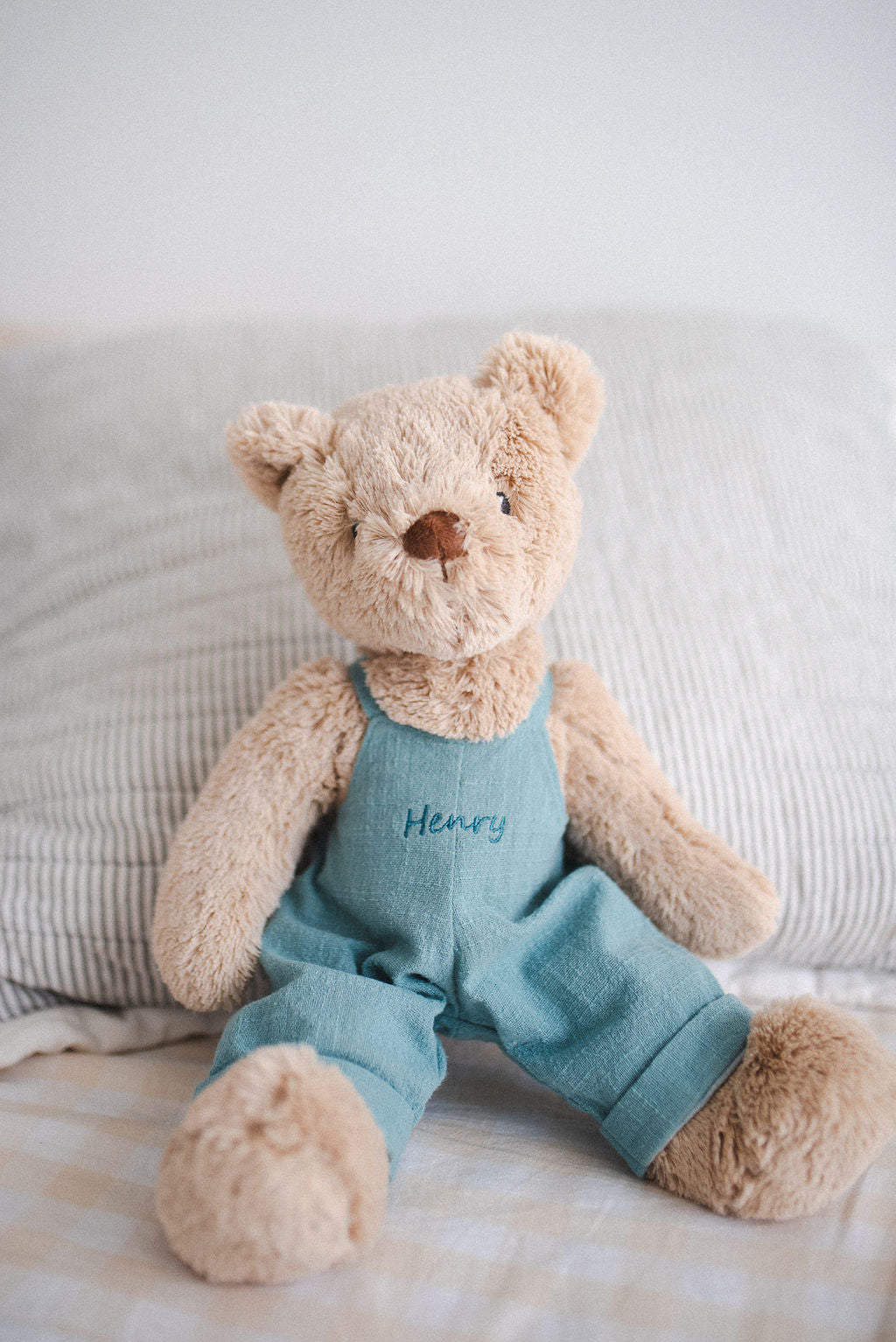 Personalised Bear - Honey Bear Blue Overalls - Nana Huchy