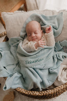 Personalised Blanket with Baby Bunny - Blue - Nana Huchy