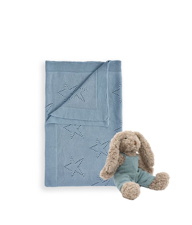 Personalised Blanket With Baby Bunny - Blue - Nana Huchy