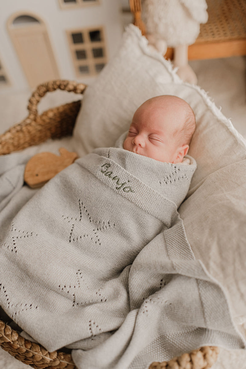 Personalised Blanket with Baby Bunny - White - Nana Huchy