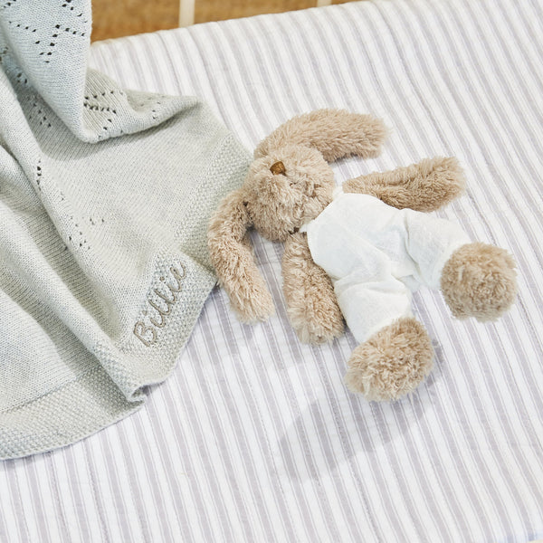 Personalised Blanket with Baby Bunny - White - Nana Huchy