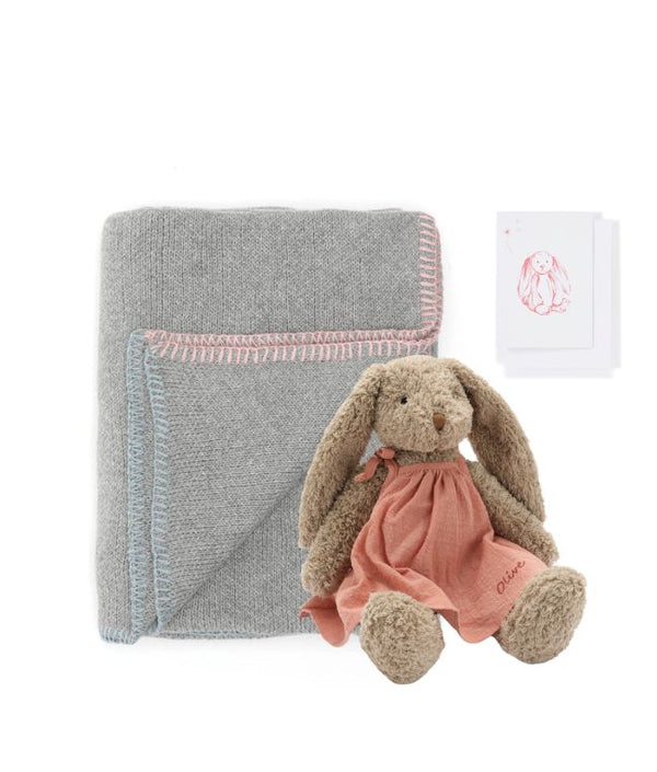 Personalised Bunny & Blankie Bundle - Pink - NanaHuchy