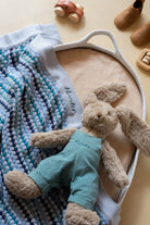 Personalised Bunny & Confetti Stripe Blanket Bundle - Blue - NanaHuchy