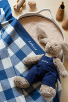 Personalised Bunny & Gingham Blanket Bundle - Navy - NanaHuchy