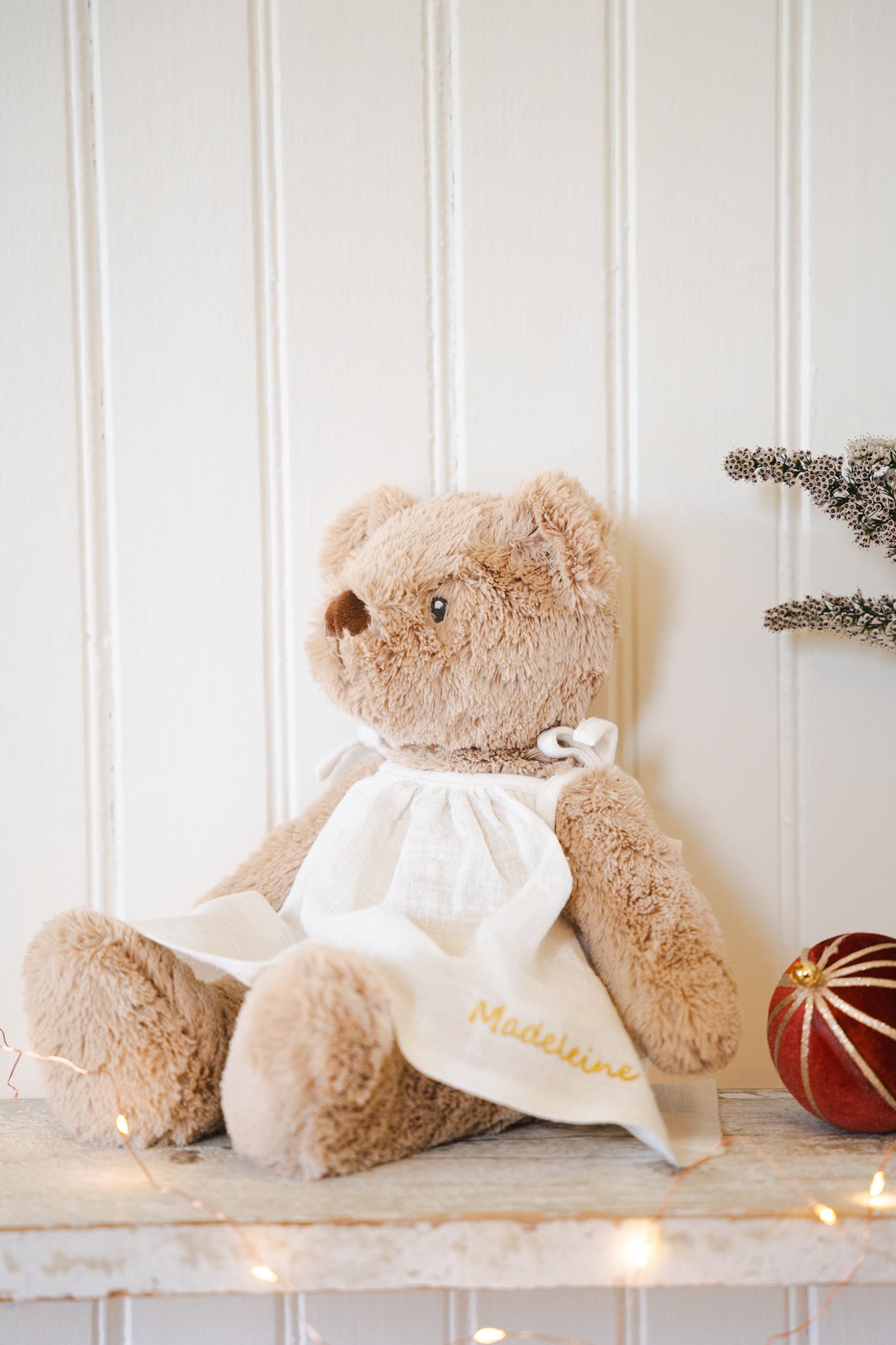 Personalised Honey Bear Dress - Xmas White - Nana Huchy