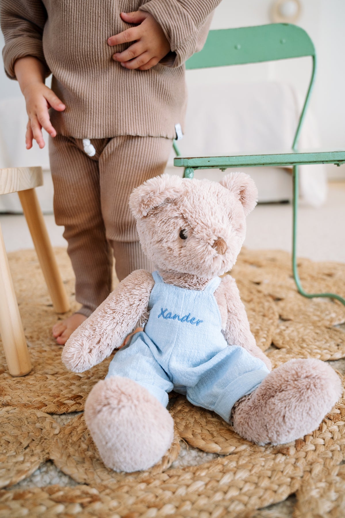 Personalised Honey Bear Overalls - Baby Blue - Nana Huchy