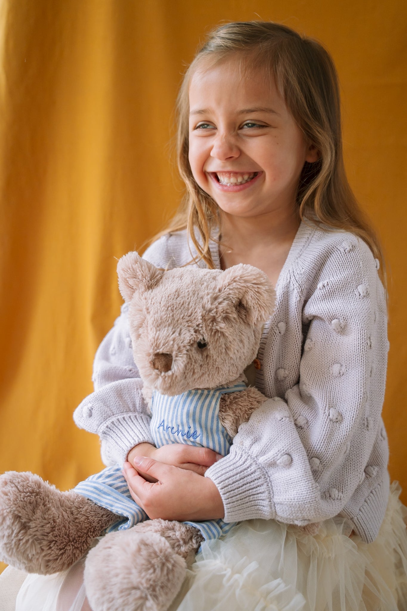 Personalised Honey Bear Overalls - Blue Stripe - NanaHuchy