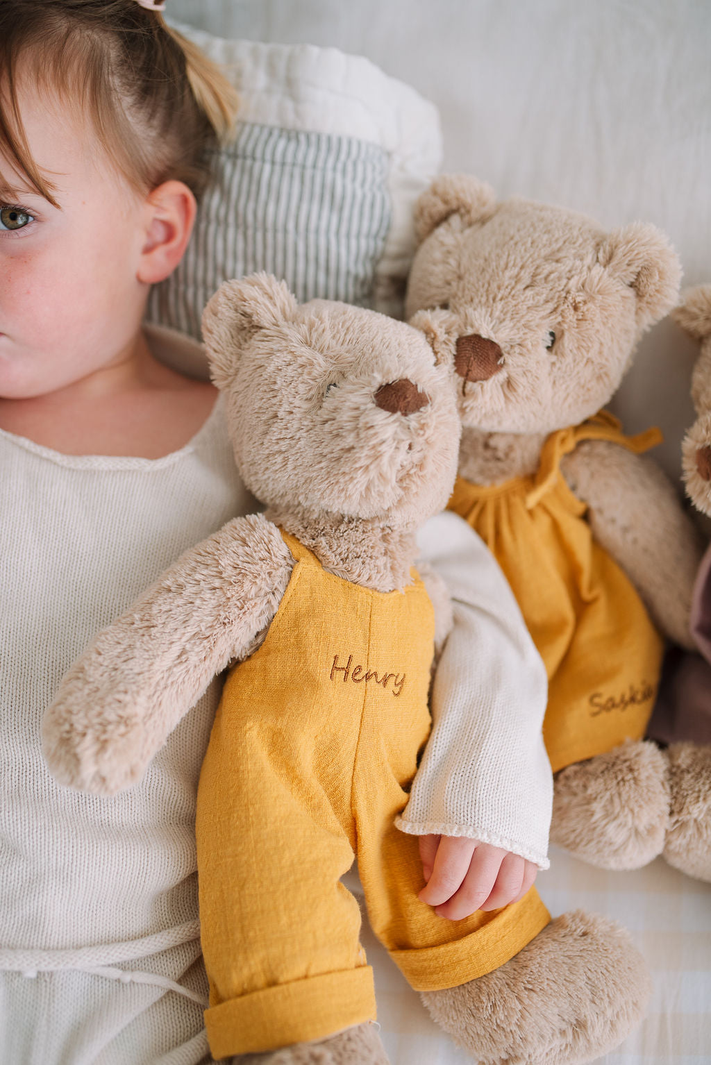 Personalised Honey Bear Overalls - Mustard - Nana Huchy