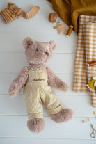 Personalised Honey Bear Overalls - Mustard Stripe - NanaHuchy