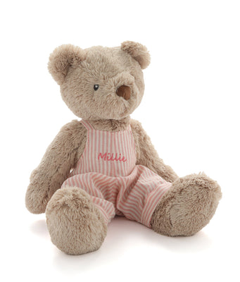 Personalised Honey Bear Overalls - Pink Stripe - NanaHuchy