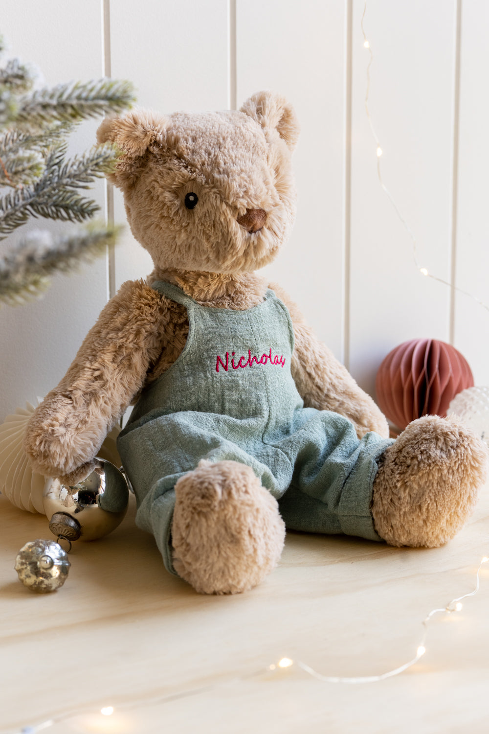 Personalised Honey Bear Overalls - Xmas Sage - Nana Huchy