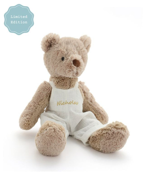 Personalised Honey Bear Overalls - Xmas White - Nana Huchy
