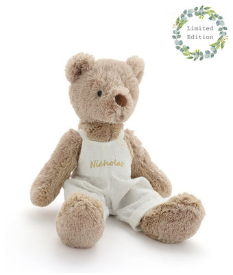 Personalised Honey Bear Overalls - Xmas White - Nana Huchy