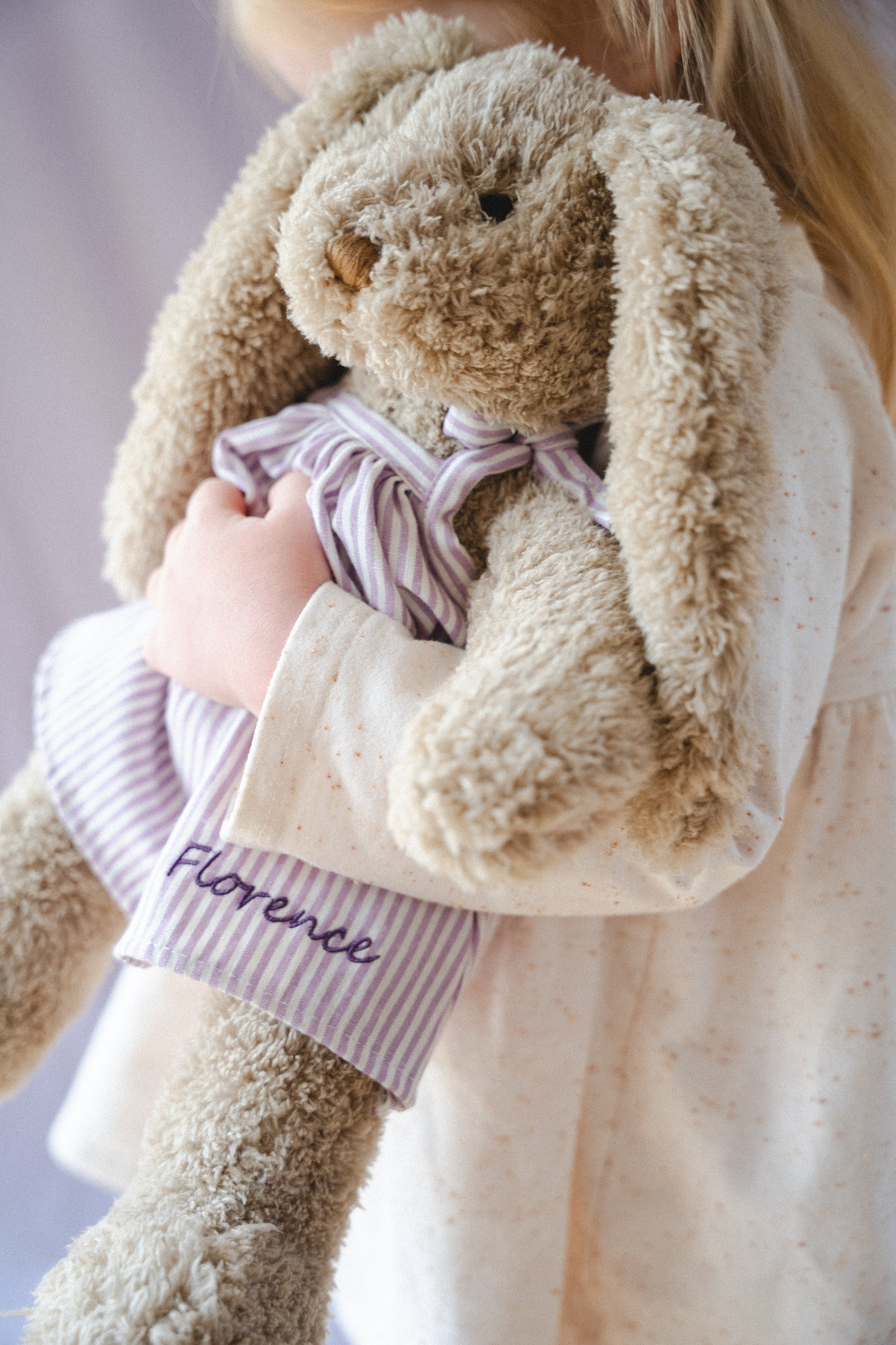 Personalised Honey Bunny Dress - Lilac Stripe - NanaHuchy