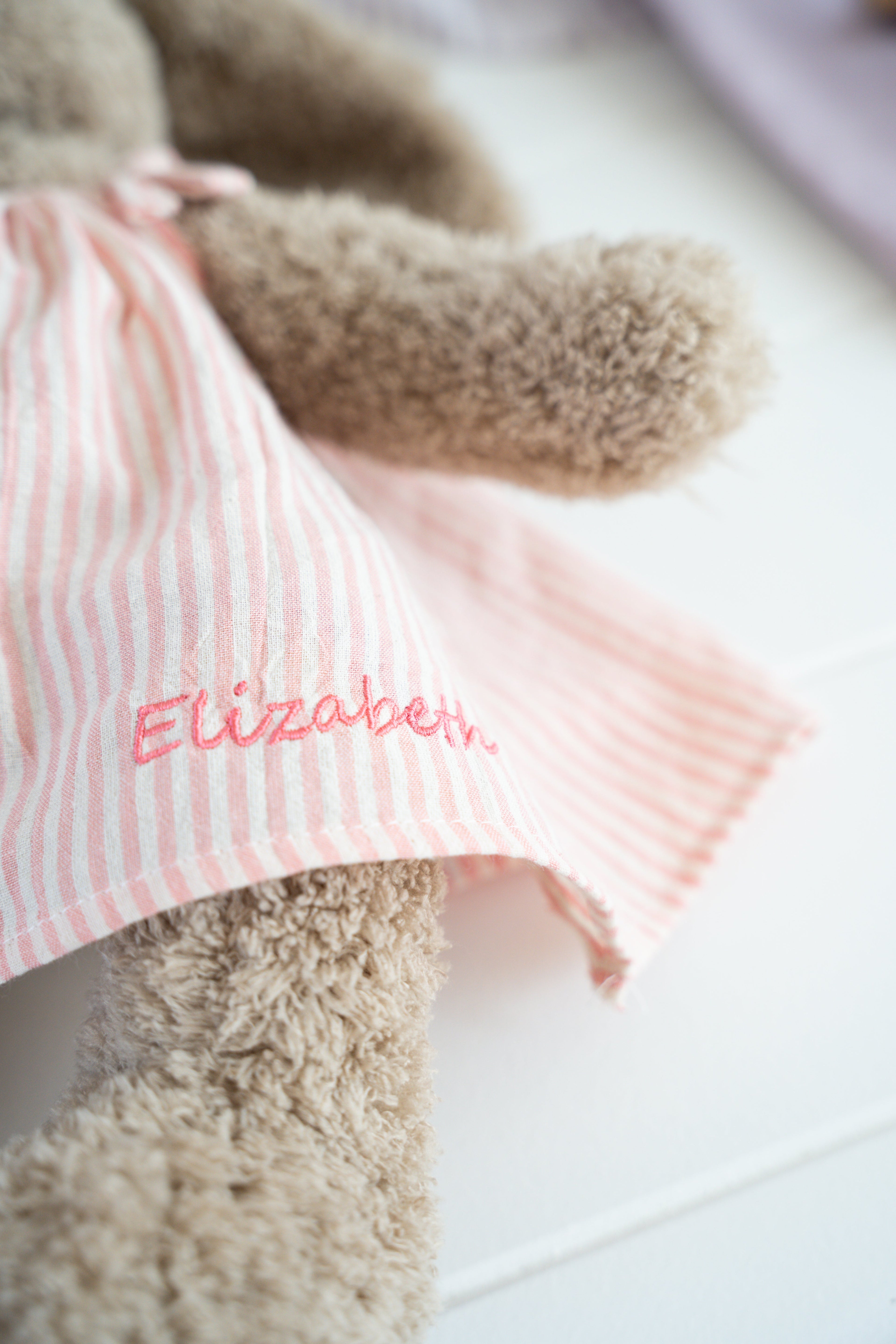 Personalised Honey Bunny Dress - Pink Stripe - NanaHuchy
