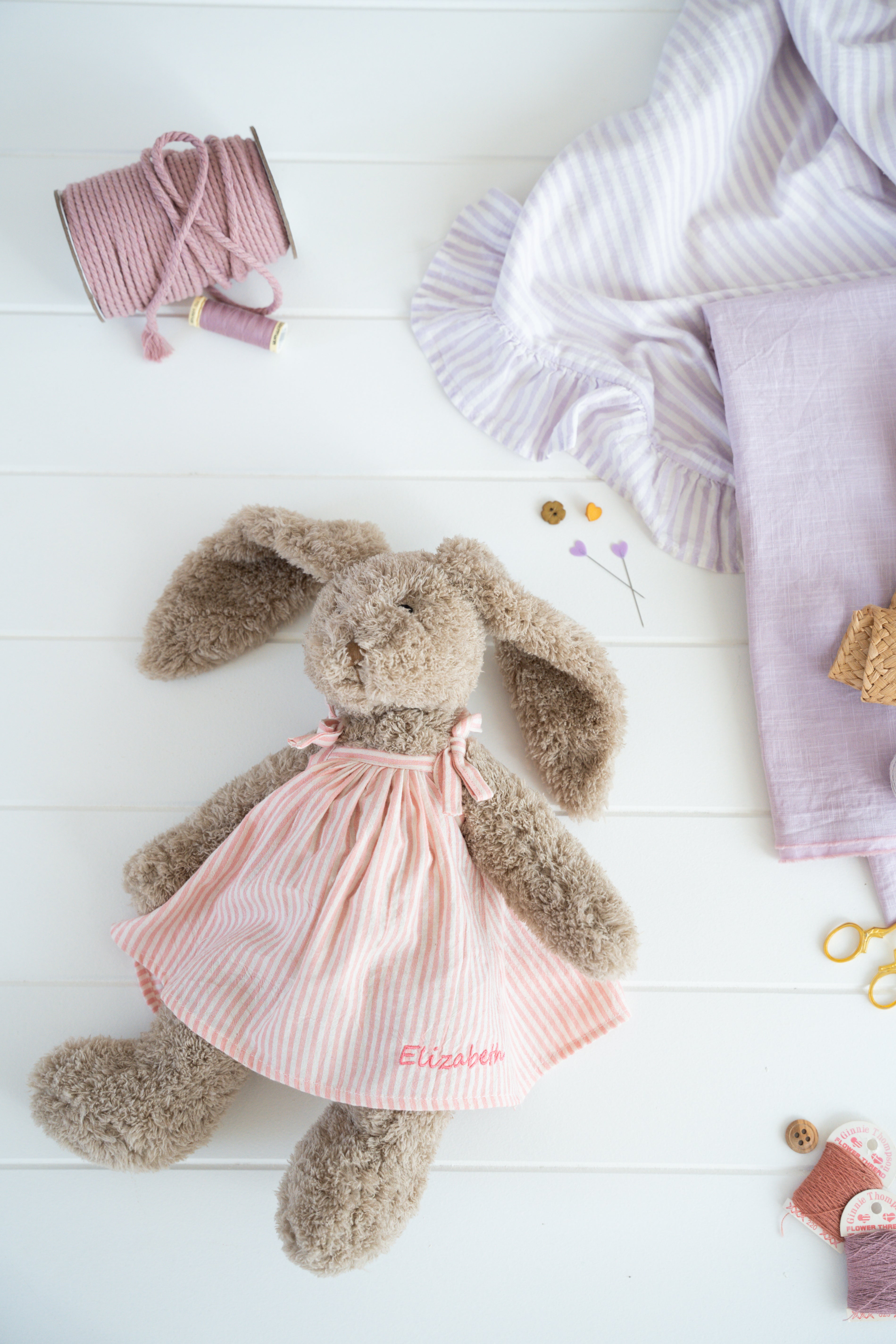 Personalised Honey Bunny Dress - Pink Stripe - NanaHuchy