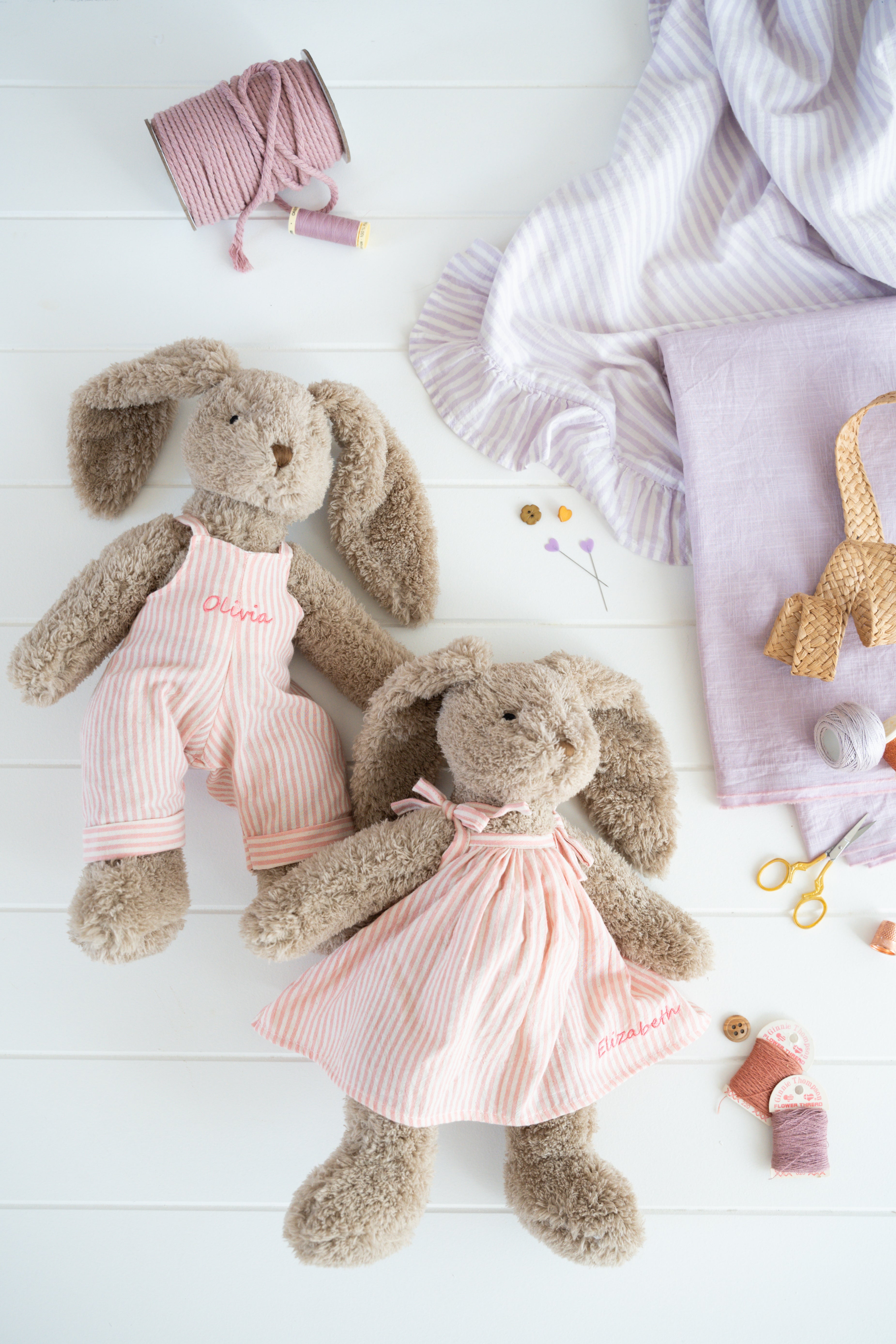 Personalised Honey Bunny Dress - Pink Stripe - NanaHuchy