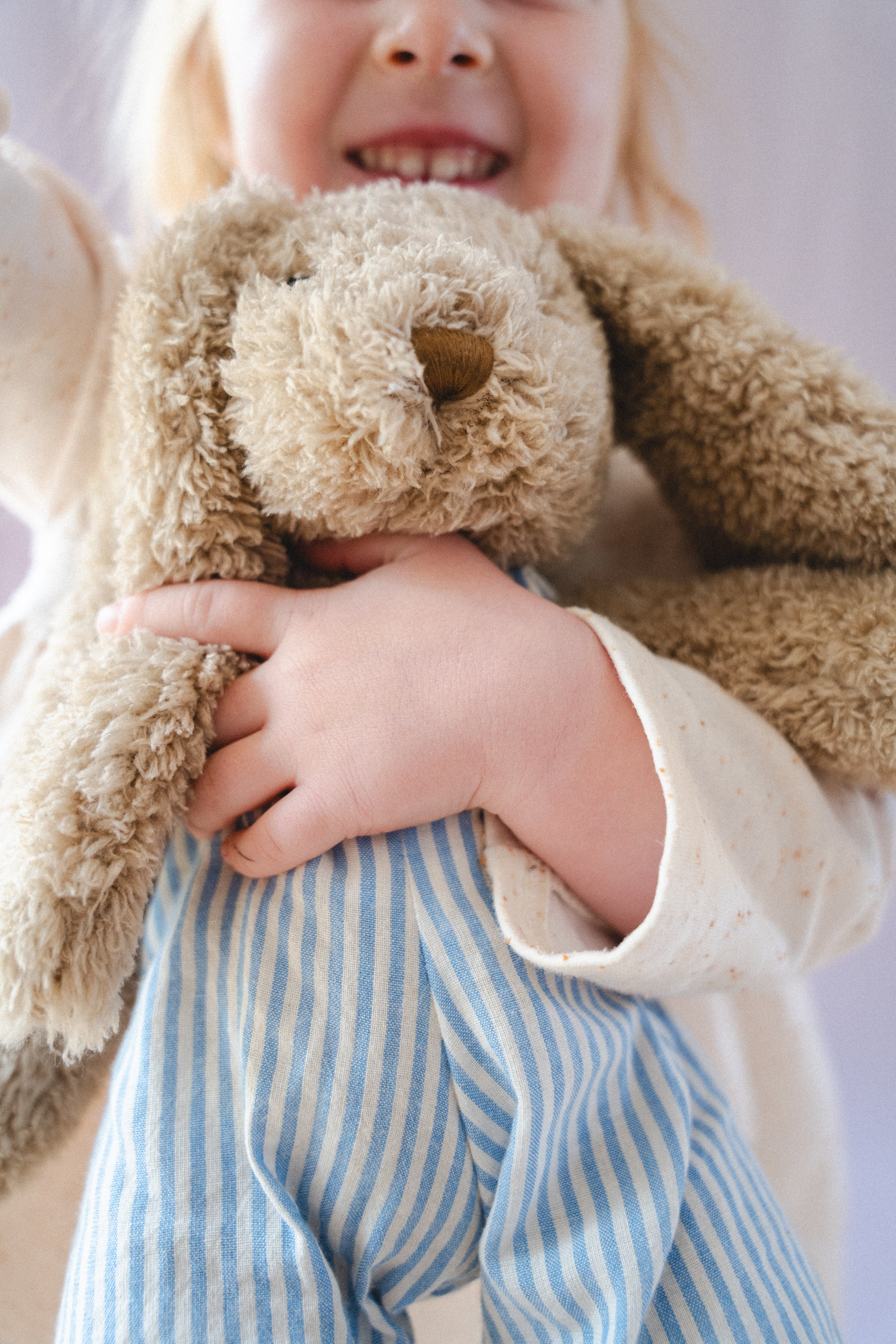 Personalised Honey Bunny Overalls - Blue Stripe - NanaHuchy