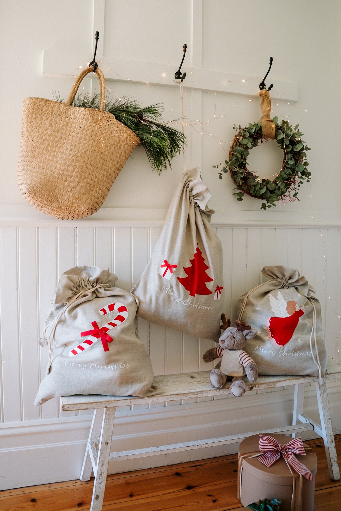 Personalised Santa Sack - Candy Cane - NanaHuchy