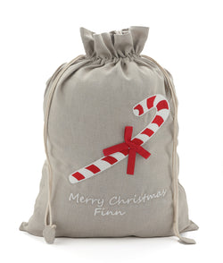 Personalised Santa Sack - Candy Cane - NanaHuchy