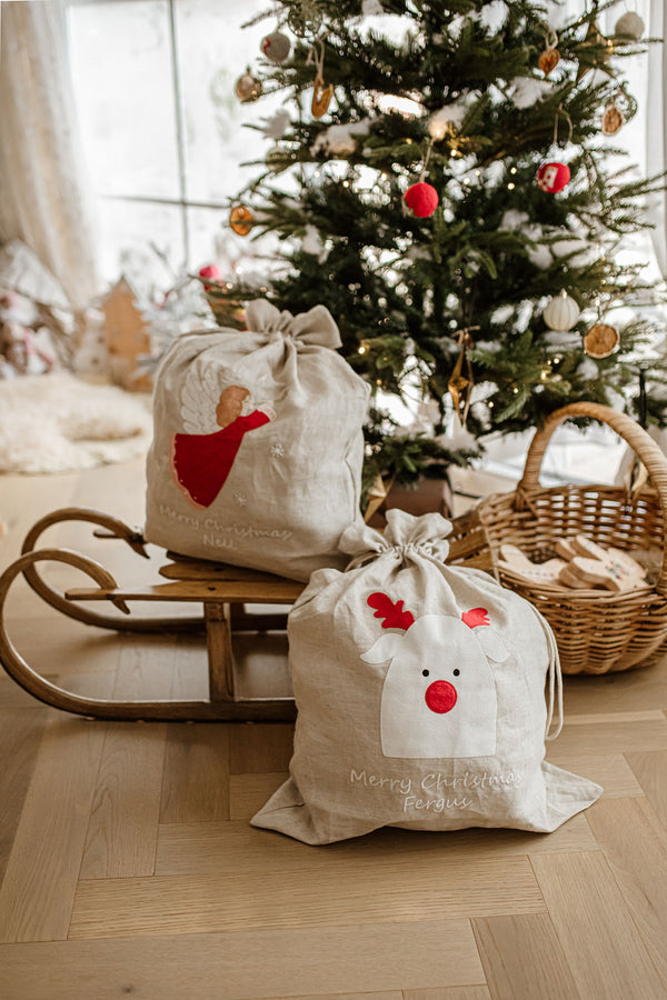 Personalised Santa Sack - Reindeer - NanaHuchy