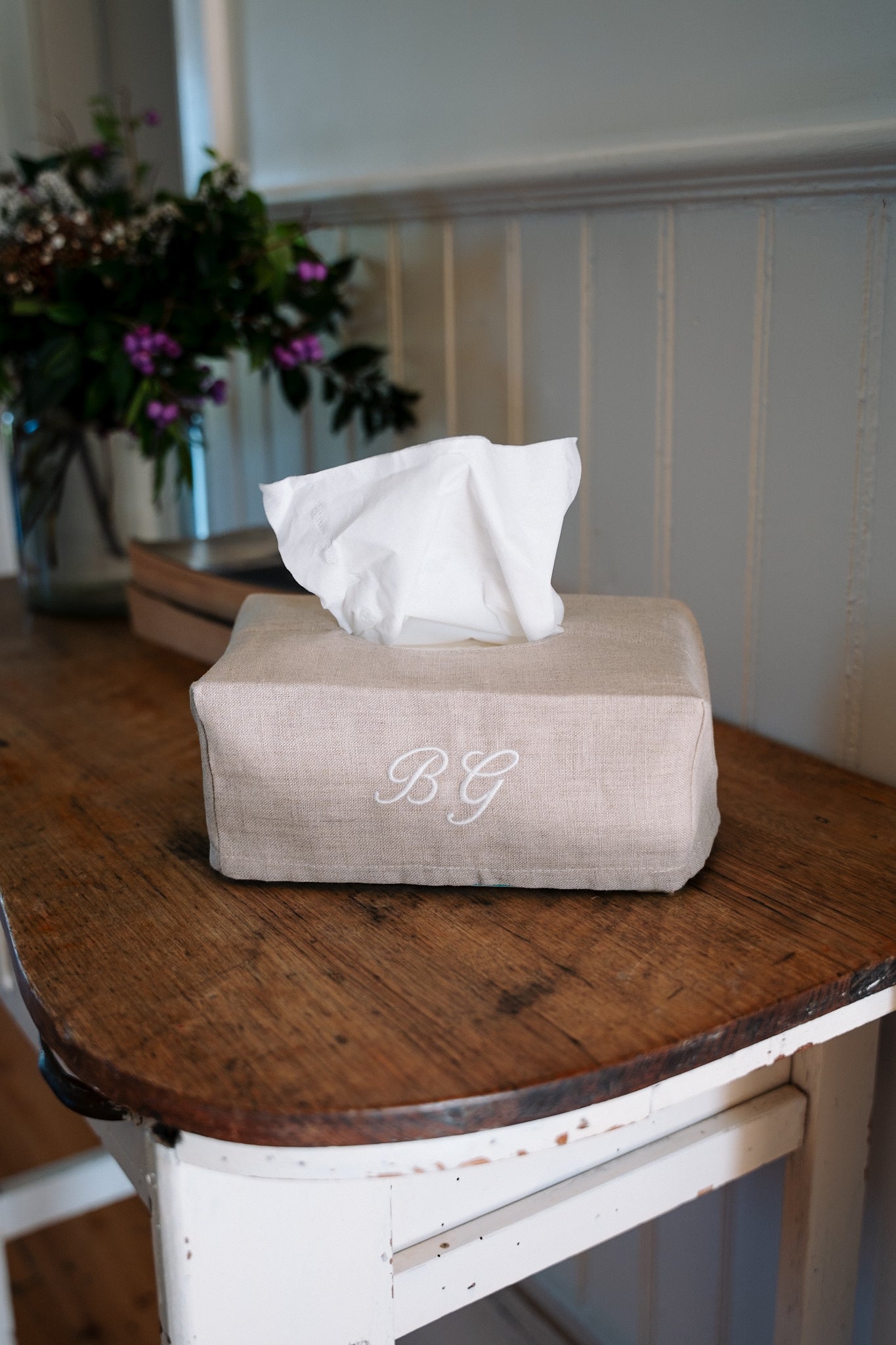 Personalised Tissue Box Cover Large - Ecru - Nana Huchy