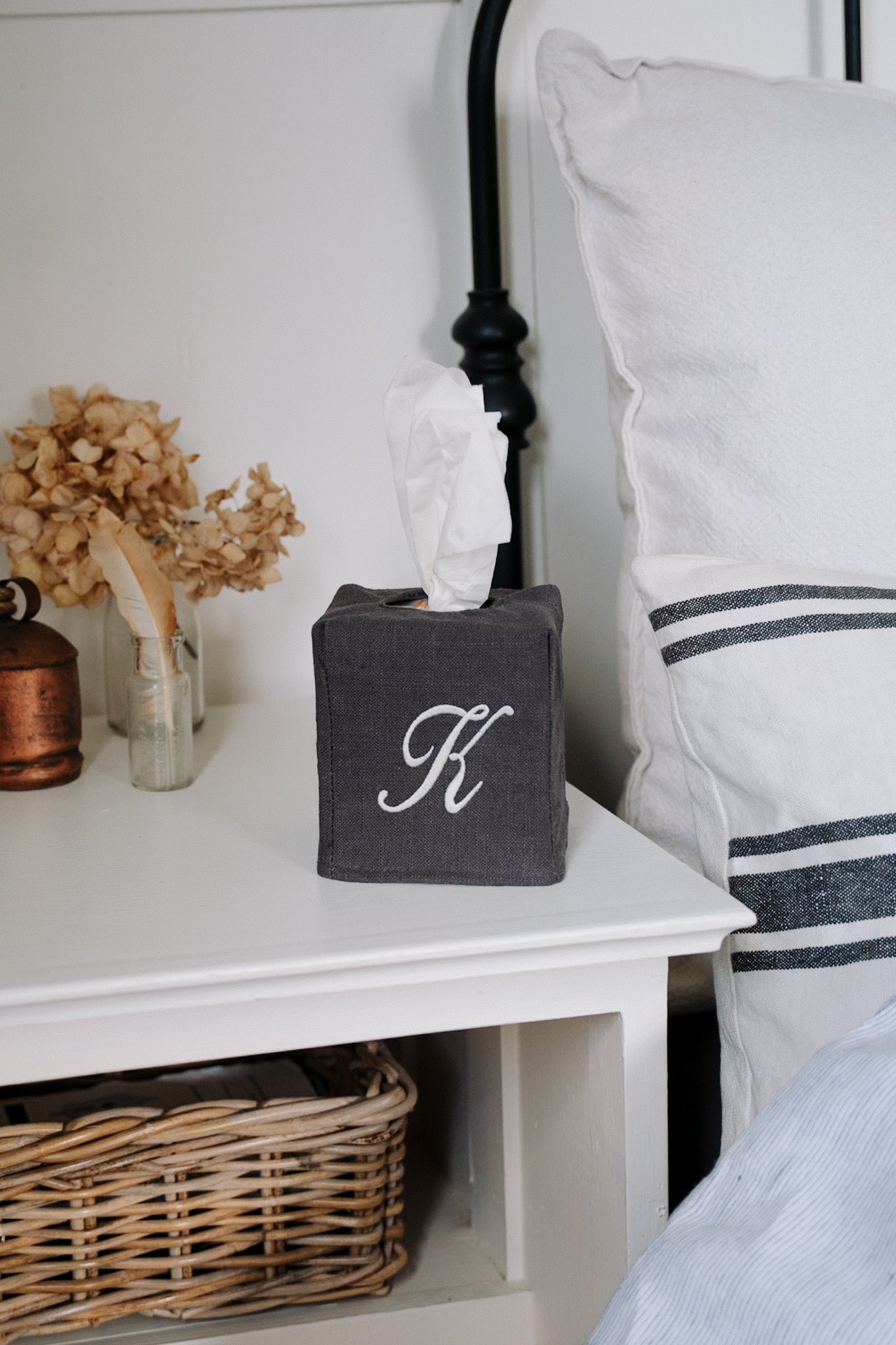 Personalised Tissue Box Cover Small - Charcoal - Nana Huchy