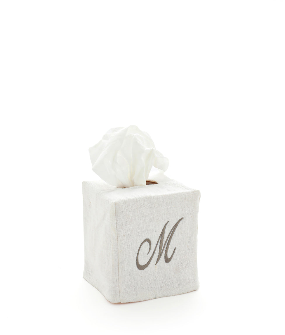 Personalised Tissue Box Cover Small - White - Nana Huchy