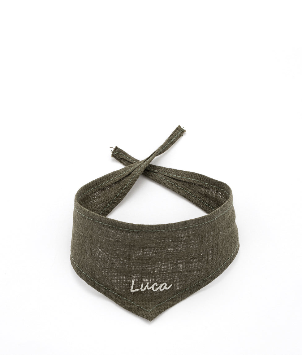 Personalised Toy Bandana - Olive Green - NanaHuchy